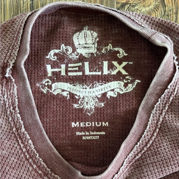 Helix L/S Waffle Knit Thermal Shirt Mens Medium - Picture 5 of 8